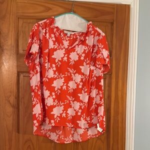 Red Floral Women's Top